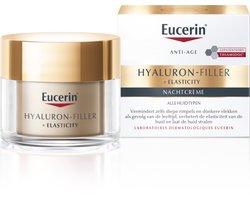 Eucerin Hyaluron-Filler + Elasticity Anti-Rimpel Nachtcrème voor Vrouwen - Vermindert Donkere Vlekken en Rimpels - Hyaluronzuur en Thiamidol - 50 ml