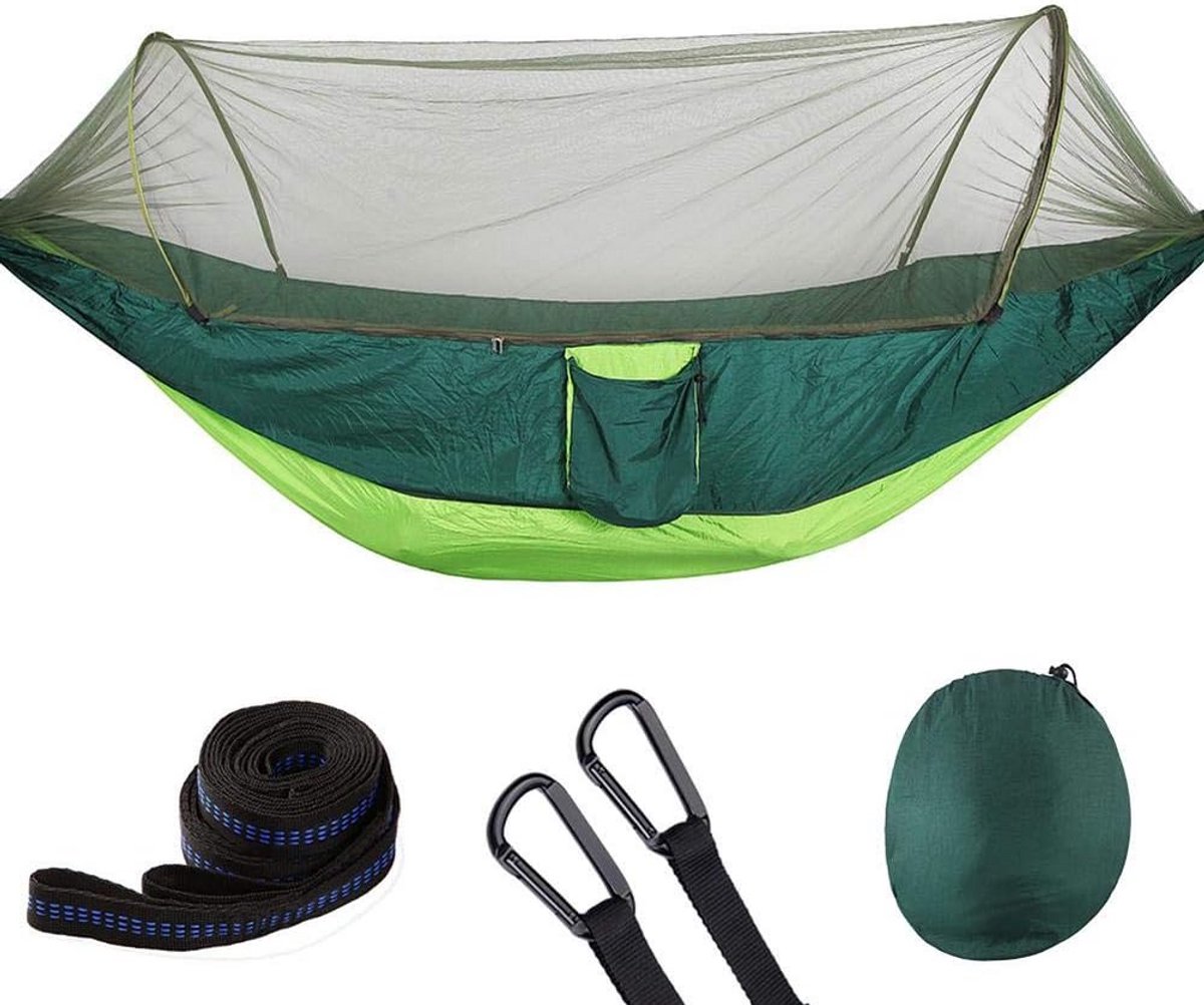 Luxe Dubbele Campinghangmat (290x140cm) met Muggennet - Draagbaar & Lichtgewicht Nylon voor Reizen en Buiten