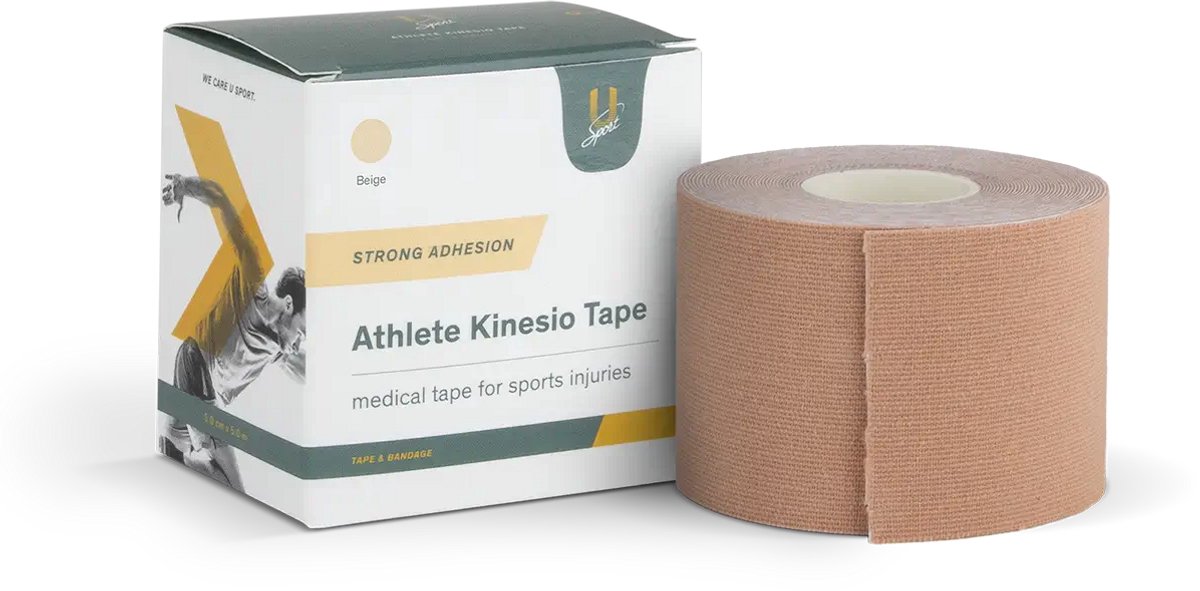 U-Sport Athlete Kinesio Tape - Elastische Sporttape - Waterbestendig & Ademend - Kinesiotape - Medische Kwaliteit - 1 Stuks - Beige