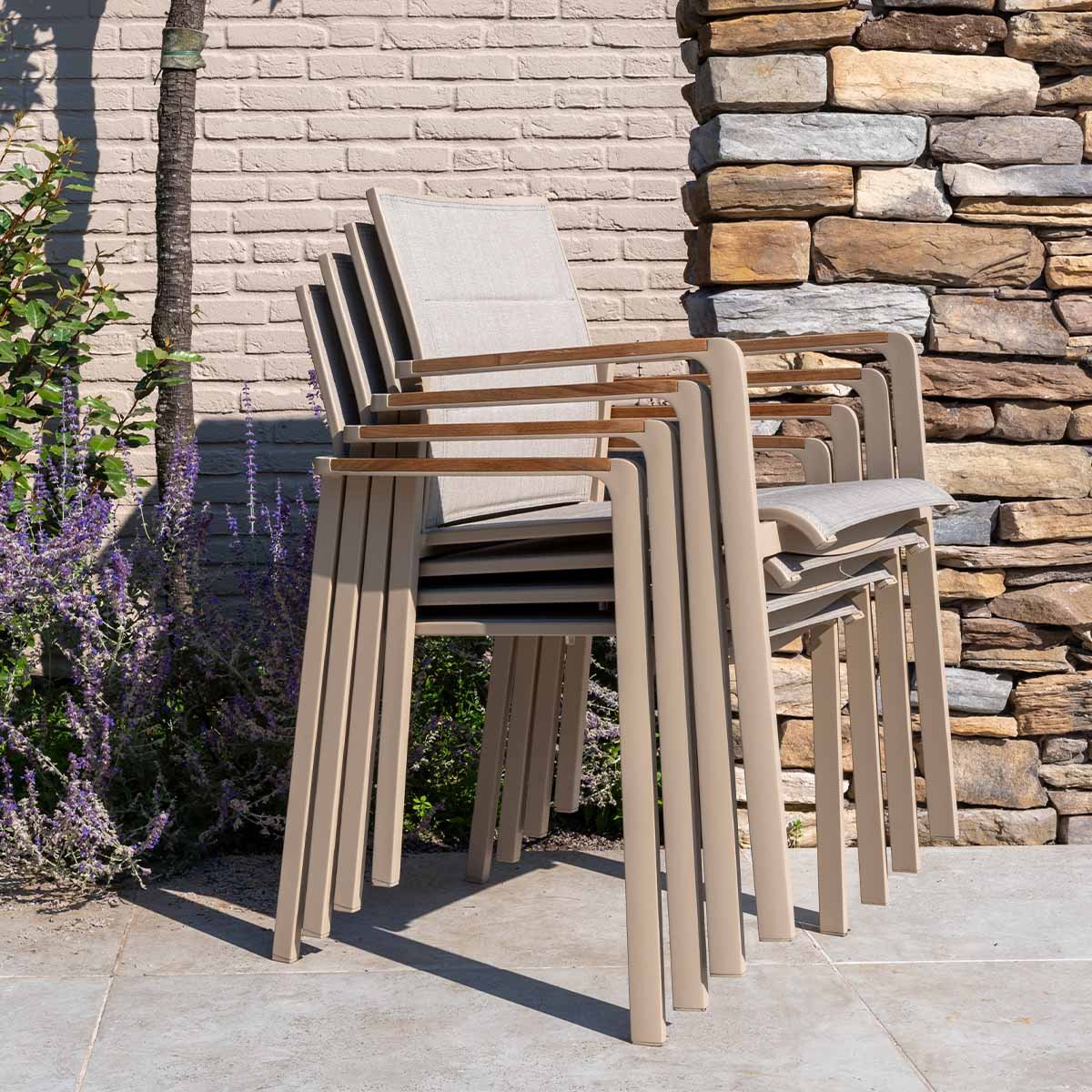 4 Seasons Outdoor Cortina stacking garden chair - latte