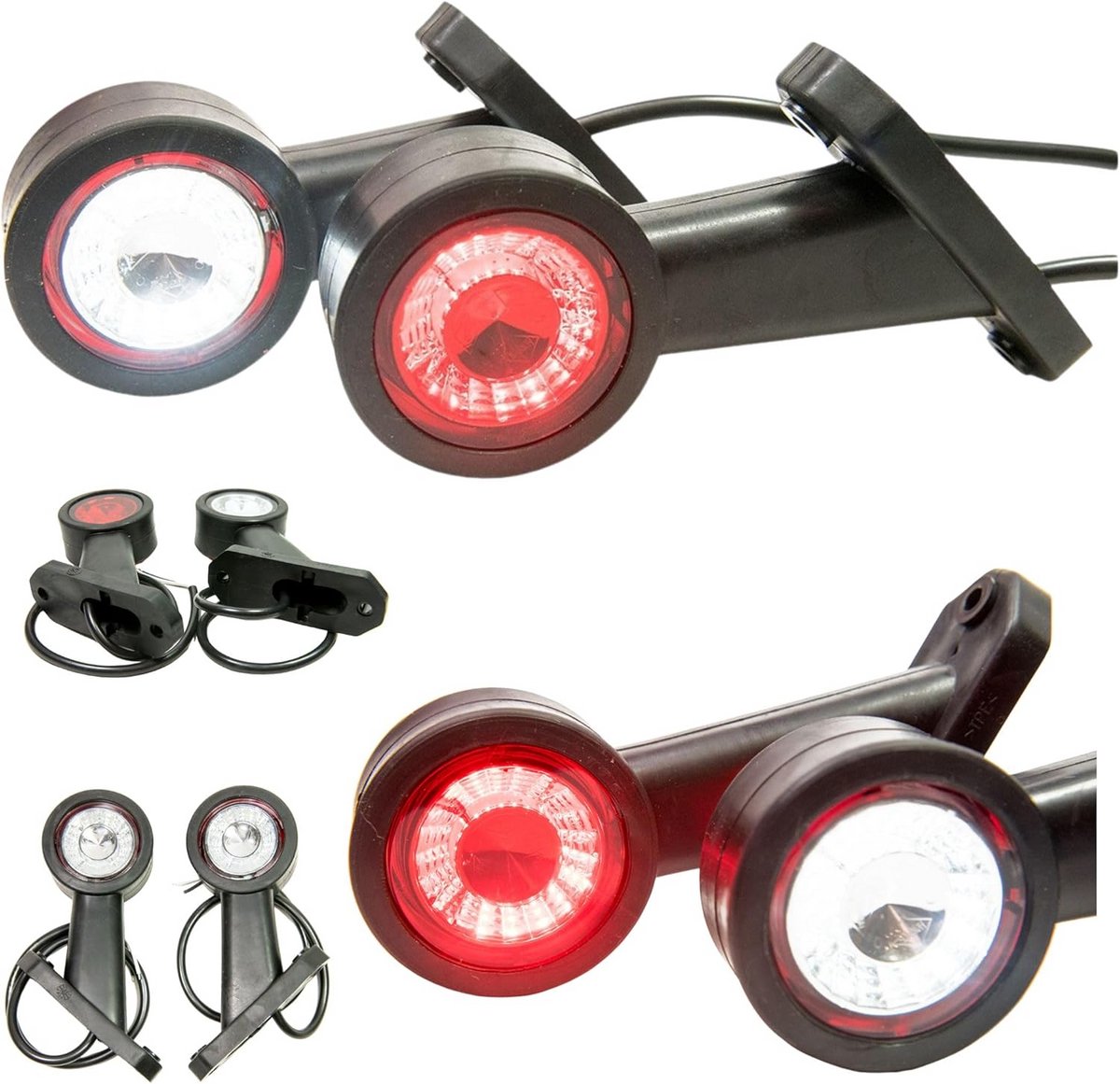 2 Stuks Rubber Markeringslichten 12V 24V Wit Rood voor Vrachtwagen Auto Aanhanger