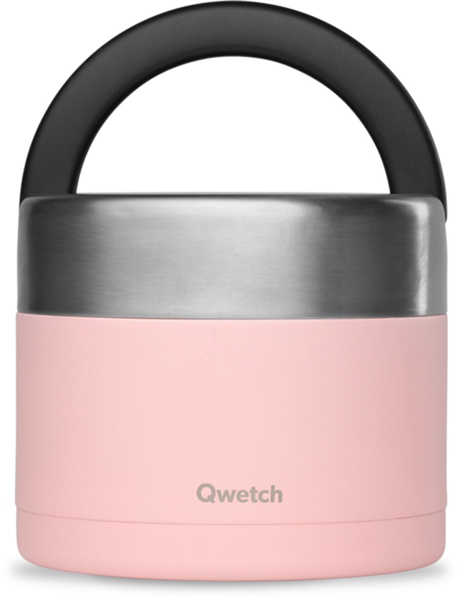 Qwetch - Boîte repas poignée isotherme - Pastel Rose- 850ml