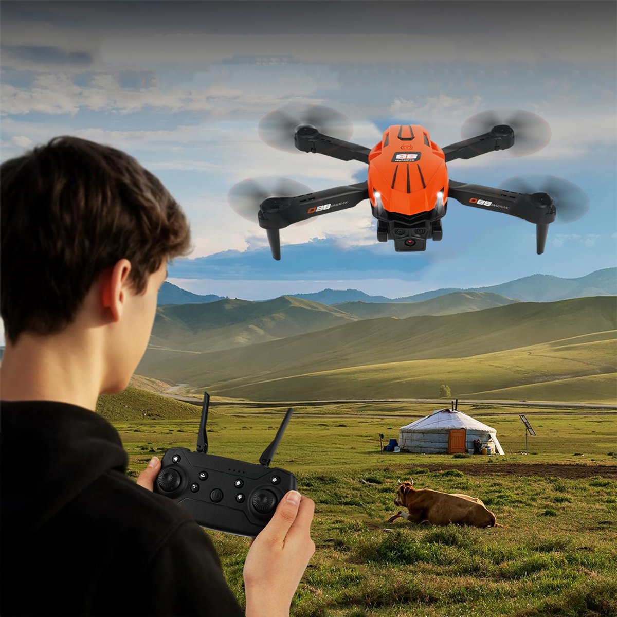 Drone - HD Dual Camera Drone - 4K Camera & 3 Batterijen thumbnail 3