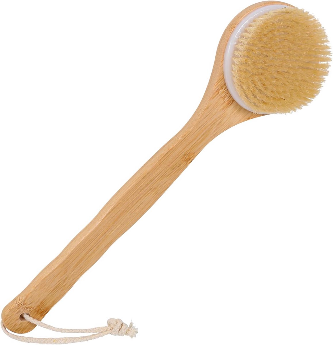 Douche Scrub Borstel met Lange Bamboe Steel voor Rug en Lichaam