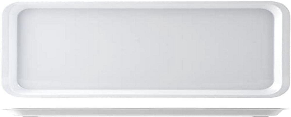 Groot Rechthoekig Dienblad met Rand Melamine Wit 40x20 cm