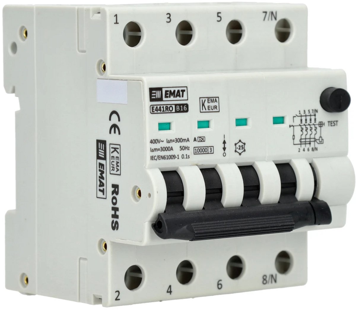 EMAT aardlekautomaat B16 300mA type A 4P (85006510)