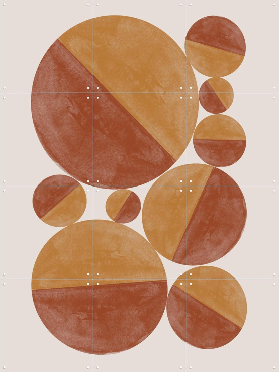 IXXI Burnt Orange Bols, The Miuus Studio & Various - 60 x 80 cm - Gratis ophangtool - Grote wanddecoratie en posters - Geometrische Kunst, Abstract
