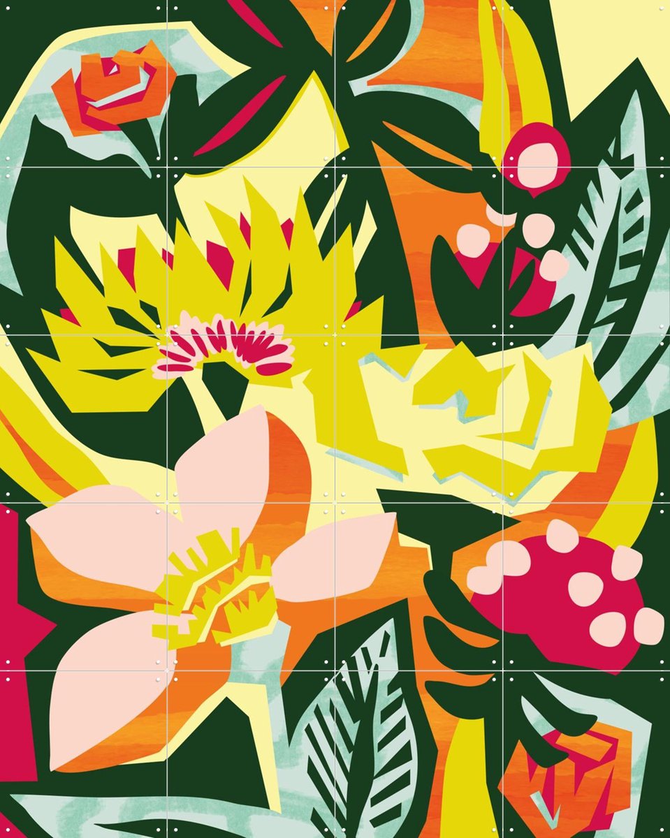 IXXI Just A Few More Flowers, Megan Gallagher - 80 x 100 cm - Gratis ophangtool - Grote wanddecoratie en posters - Grafisch Ontwerp, Digitale Kunst