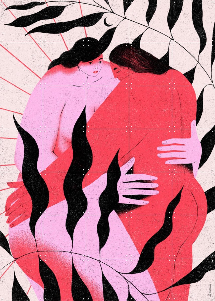 IXXI Couple, Ada Jarzebowska & Various - 100 x 140 cm - Gratis ophangtool - Grote wanddecoratie en posters - Illustraties, Grafisch Ontwerp