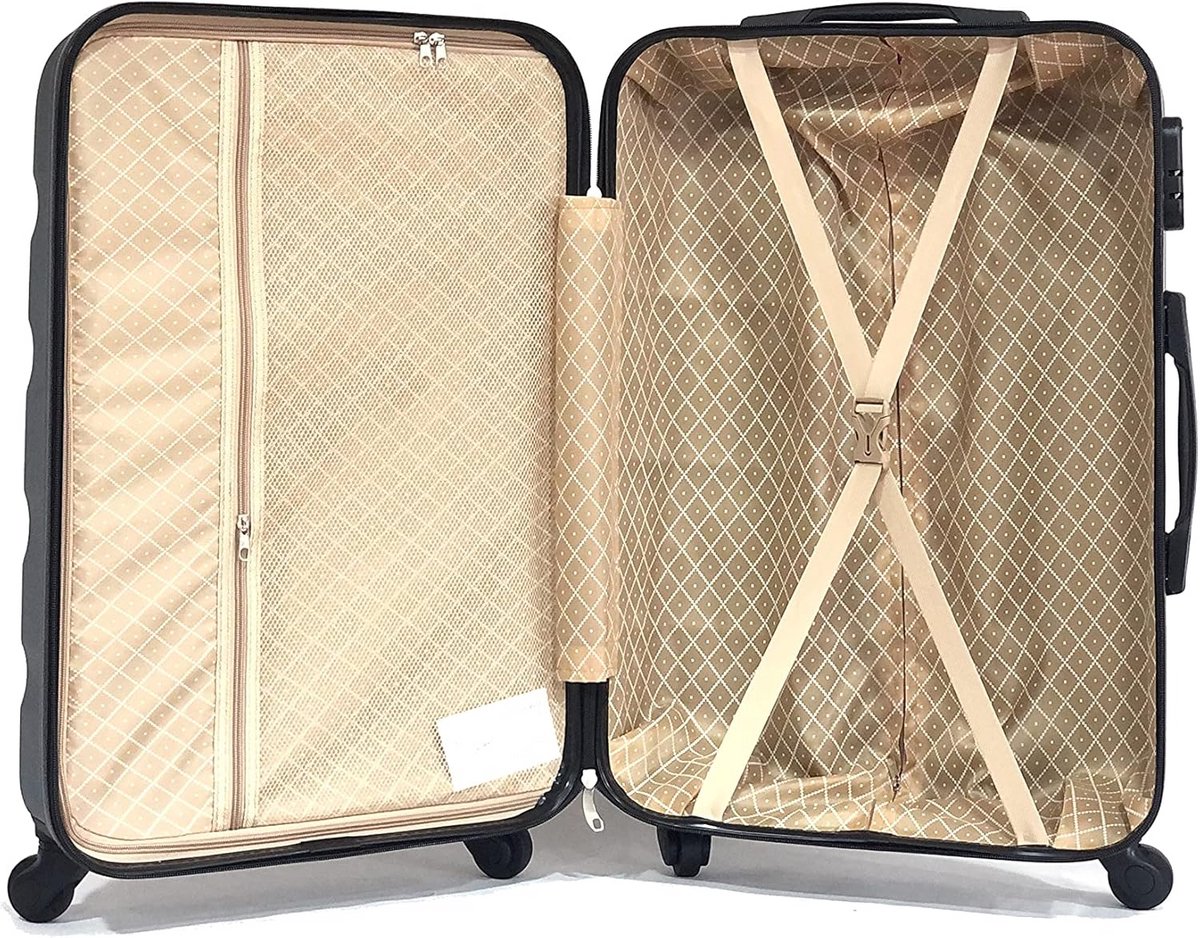 Stevige Reiskoffer 65 cm met Handige Make-up Tas