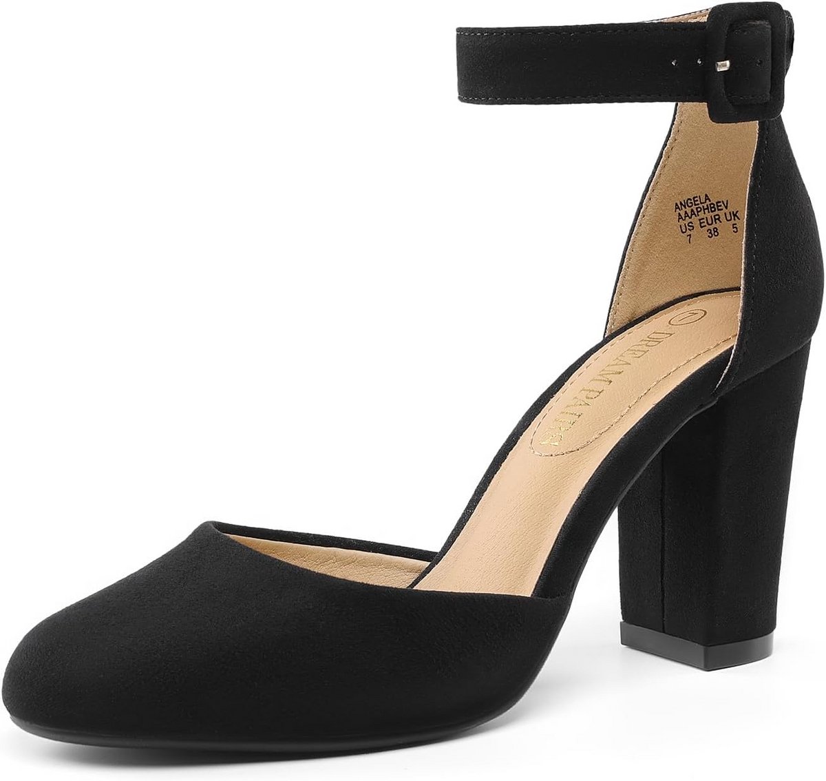 Dames Elegante Ronde Neus Pumps met Enkelbandje