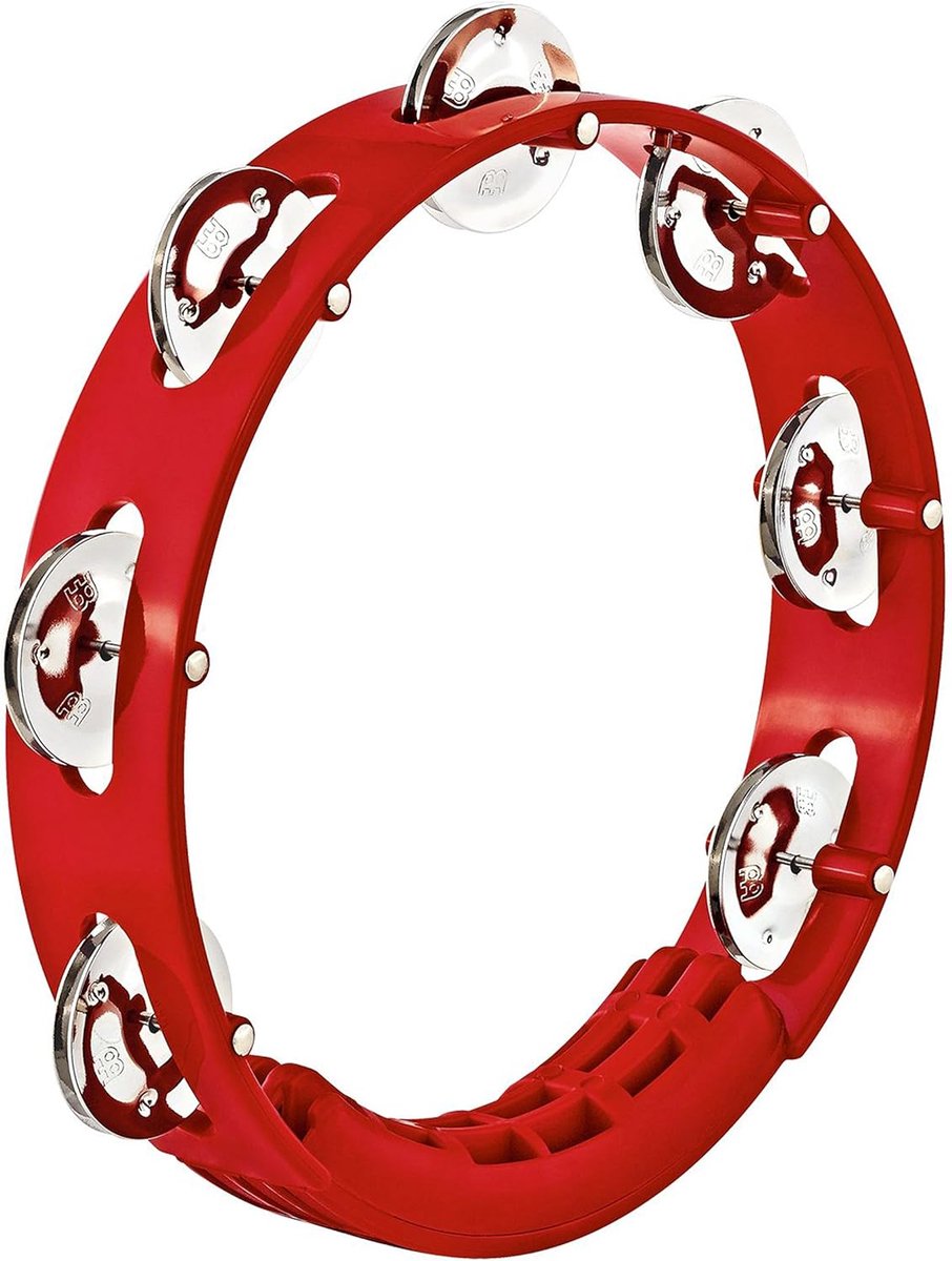 Tamboerijn - Handpercussie - Muziek maken - Duurzaam ABS frame - 20 cm - Rood