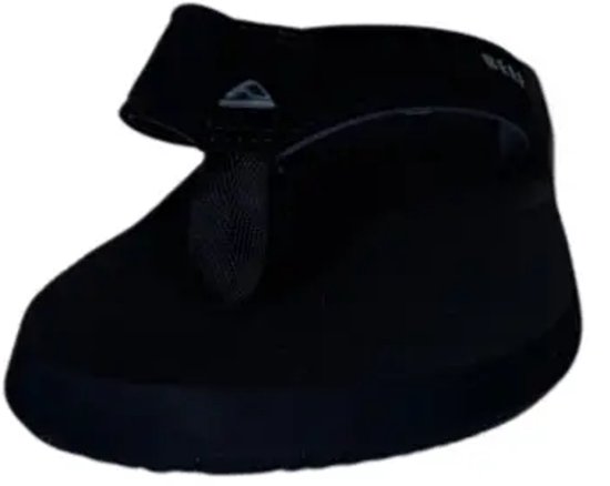 Zwarte Reef teenslipper met een gestructureerde band en logo.