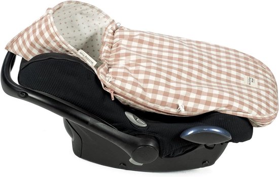Baby Voetenzak - Kinderwagen Dek - Comfortabel Wandelen - Anti-transpiratie Rug - Universeel 80x41cm - Roze Vichy — afbeelding 3