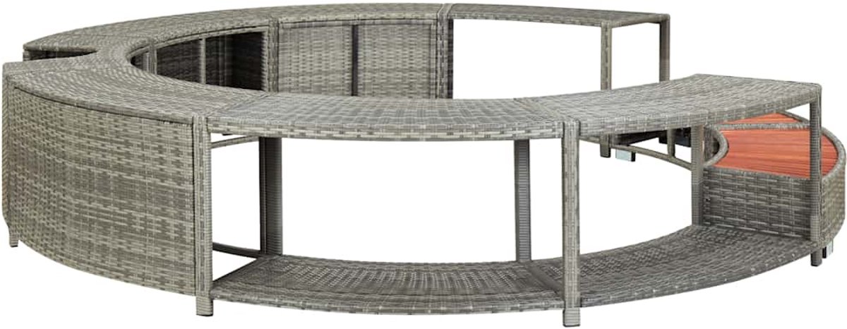 Spa-ombouw poly rattan grijs