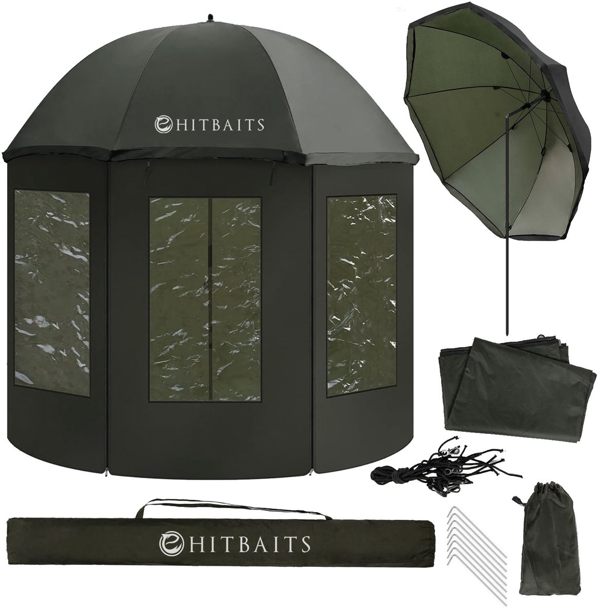 Hitbaits Alpha - Visparaplu - Waterdicht - 240 cm