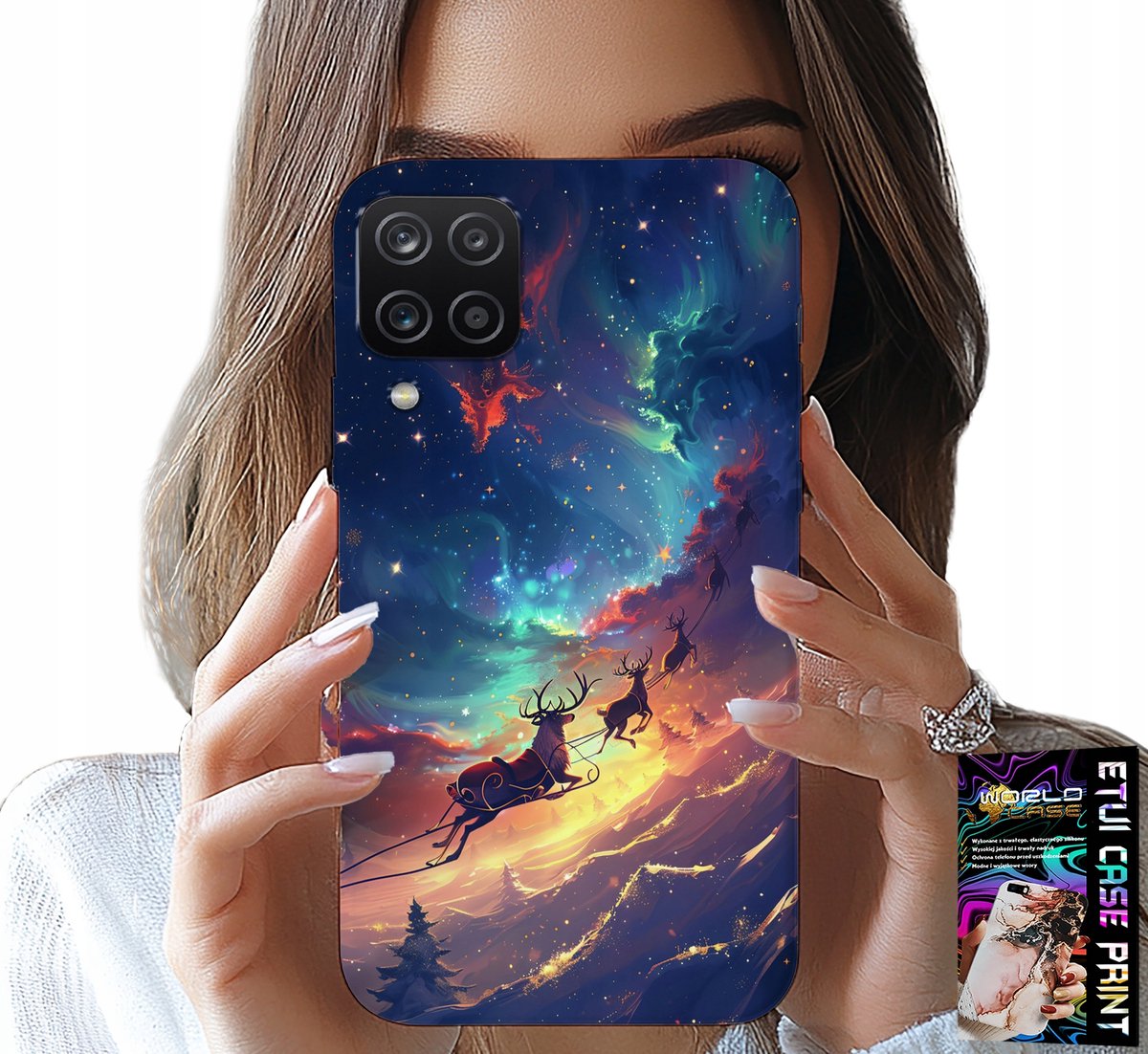 HOESJE VOOR SAMSUNG A12 / M12 - LEUK RENDIERENPATROON MET KERST