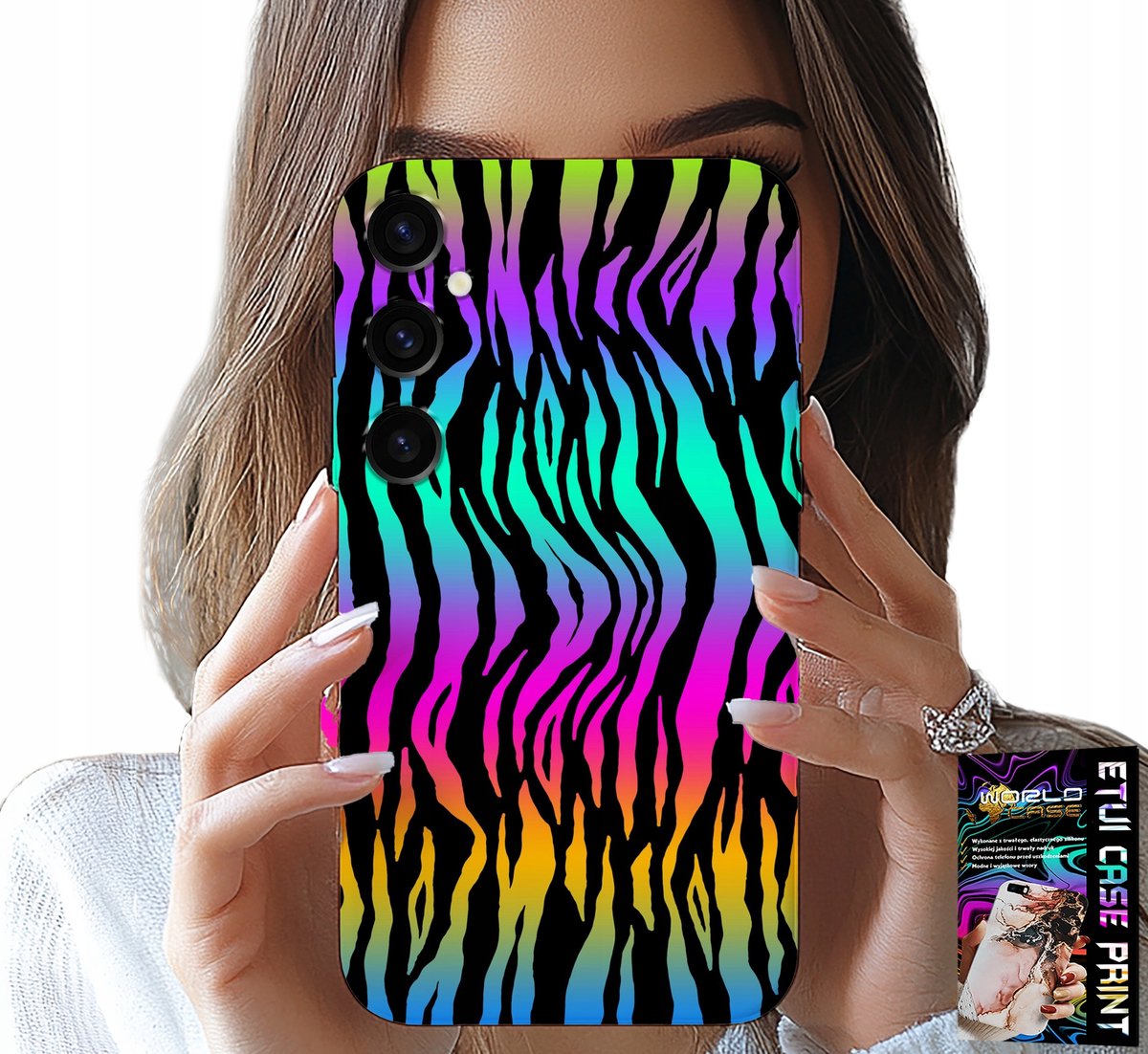 HOESJE VOOR SAMSUNG GALAXY S24 - ABSTRACTE, KLEURRIJKE PATRONEN + FOLIE