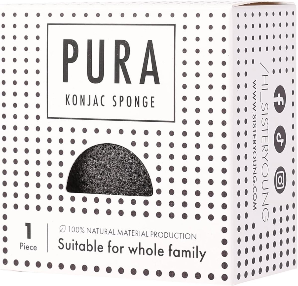 Konjac Spons - Gezichtsspons - Huidverzorging - Natuurlijk & Zacht - 8 cm - Wit