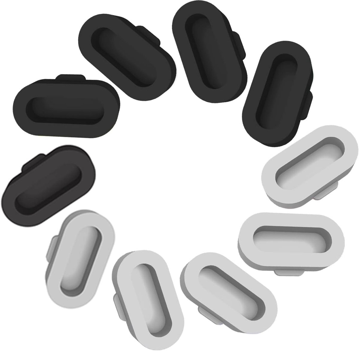 Stofpluggen Smartwatch - Poort Beschermers - Oplaadpoort Beschermen - Universele Pasvorm - 18mm 20mm - Zwart Grijs