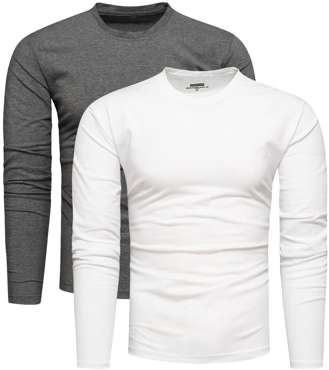 Recea - Longsleeve - Grafiet - Wit - Set van 2 - XXL