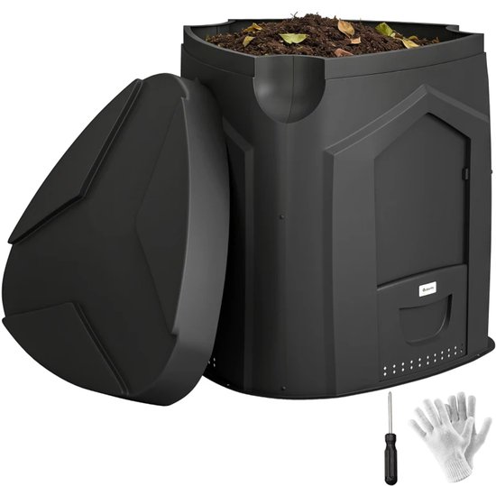 Compostbak - Tuincompostbak - Compostvat - 240 L - 22 Ventilatiegaten ...