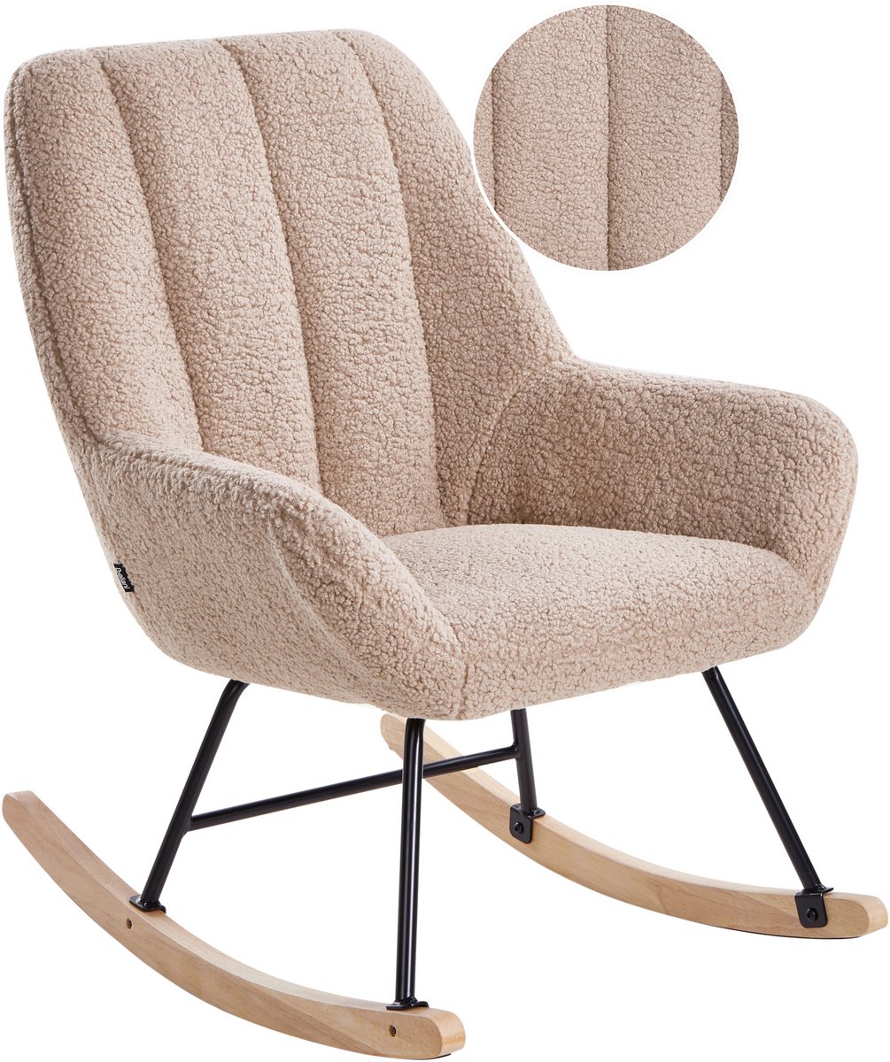 KINNO - Schommelstoel - Beige - Bouclé