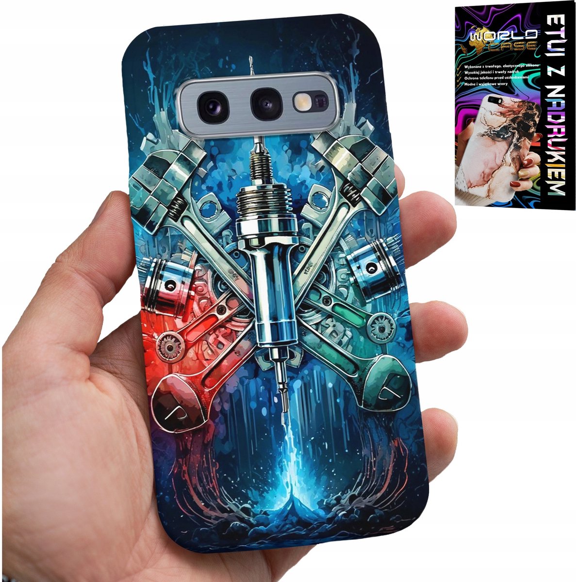 HOESJE VOOR SAMSUNG GALAXY S10E - AFDEKKING VOOR MOTORONDERDELEN + FOLIE