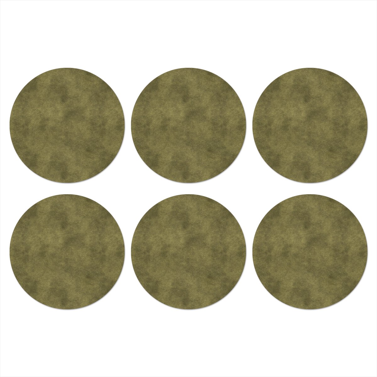 Onderzetters voor glazen - Rond - Textuur - Abstract - Groen - 10x10 cm - Glasonderzetters - 6 stuks