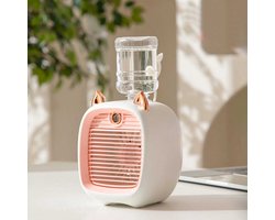 Elektrische staande ventilator, slaapkamer vloerventilator, mini autoventilator, draagbare campingventilator, draagbare campingventilator (roze)