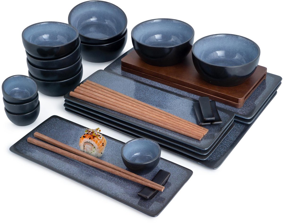 Moritz & Moritz VIDA 29-delige sushiservies voor 4 personen blauw