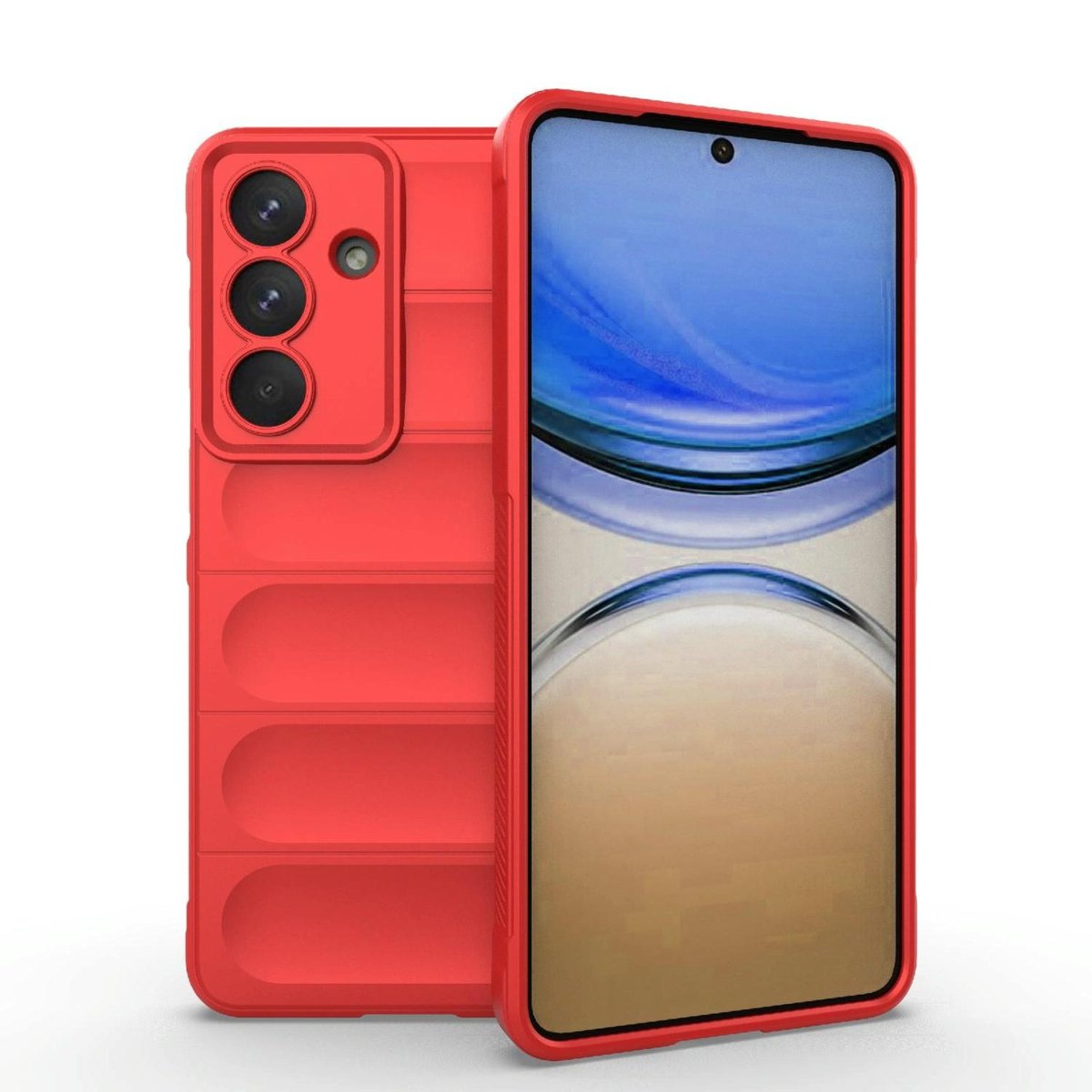 Mobigear Hoesje geschikt voor Samsung Galaxy S26 Plus Telefoonhoesje Flexibel TPU | Mobigear Bumpy Backcover | Galaxy S26 Plus Case | Back Cover - Rood