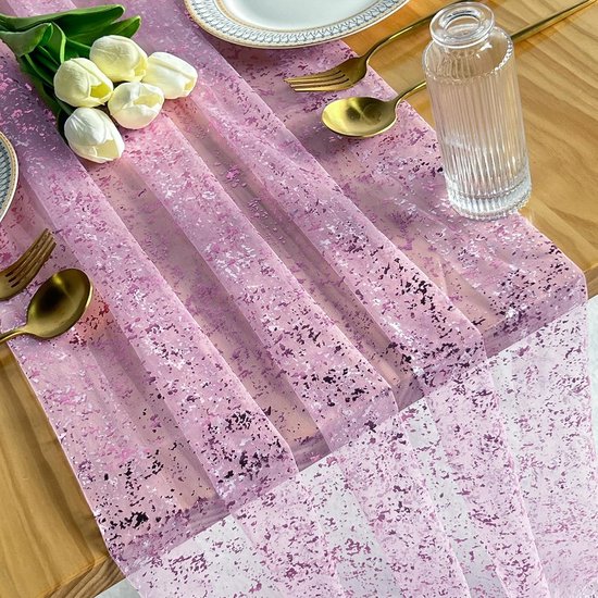 Artoid Mode Gaas tule glitterfolie oranje goud 6 stuks herfst tafelloper 70 x 300 cm, keuken tafeldecoratie binnen vakantie party decoratie