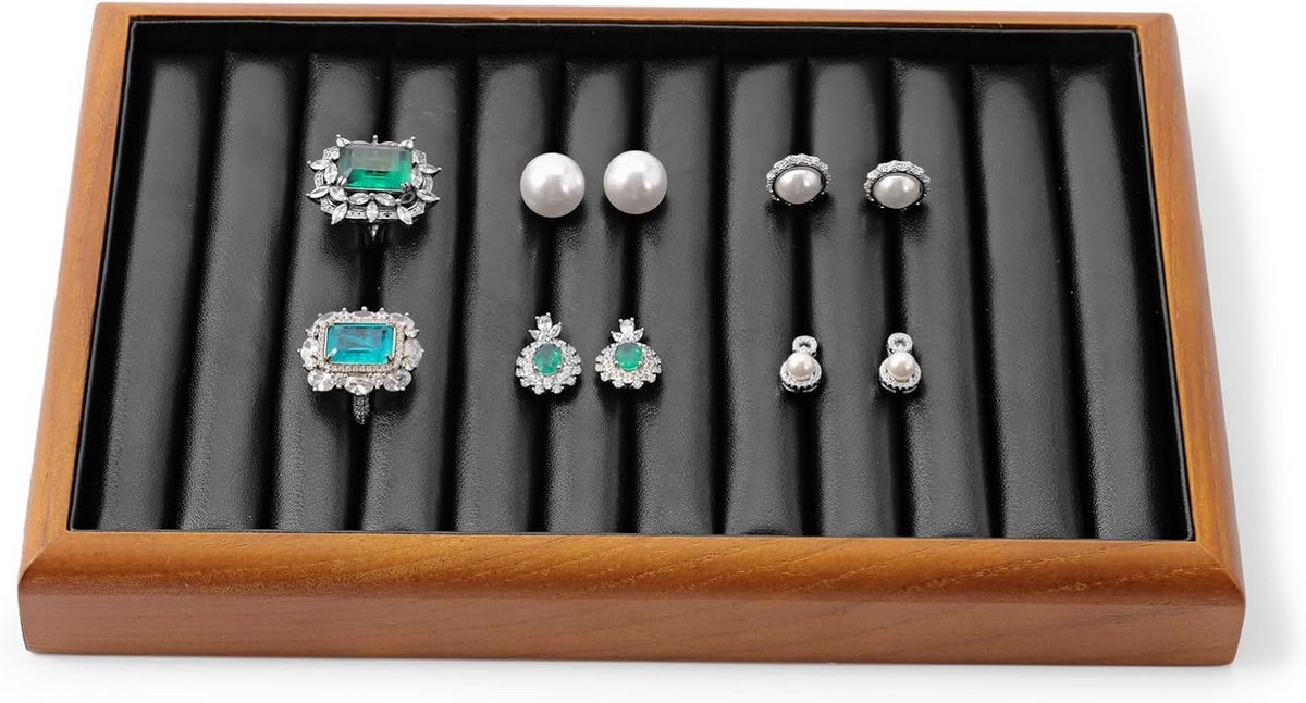 Stapelbare Massief Houten Sieradendoos voor Ringen en Kleinere Sieraden