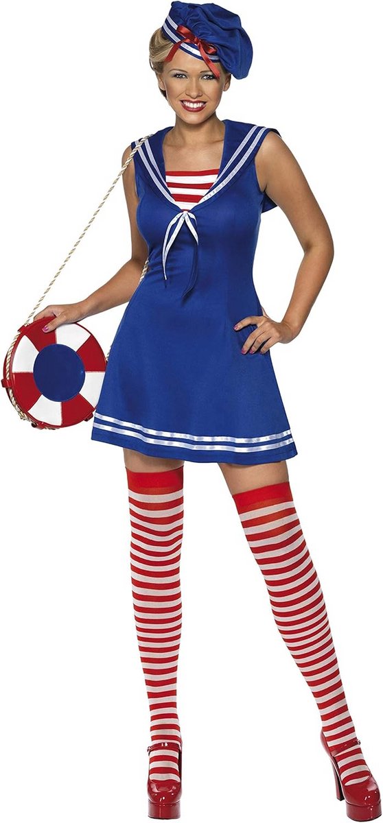 Matrozen Kostuum Dames - Compleet Zeemans Outfit met Rok en Baret Maat S