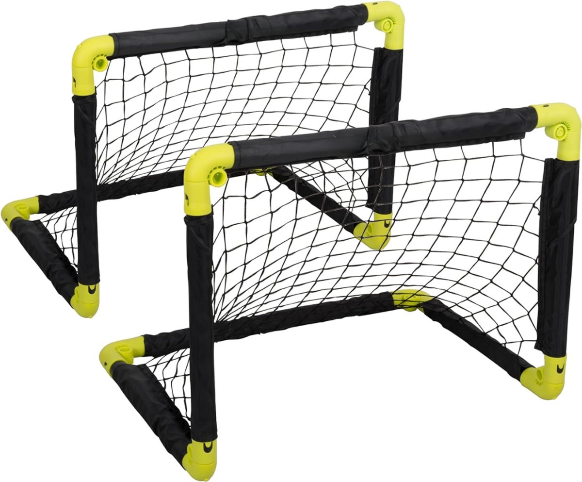 MMM® Voetbaldoeltjes Set Van 2' - Voetbal - Voetbalgoal - Zwart - 50cm x 44cm x 44cm