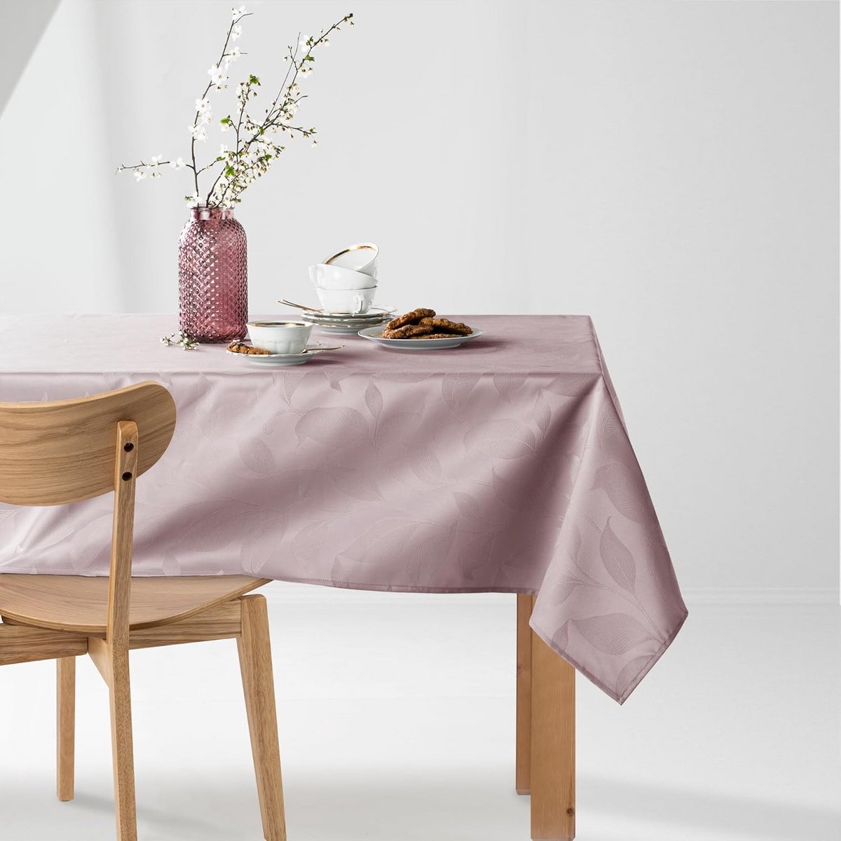 Rond Tafelkleed Roze Wasbaar Binnen en Buiten 130x130 cm
