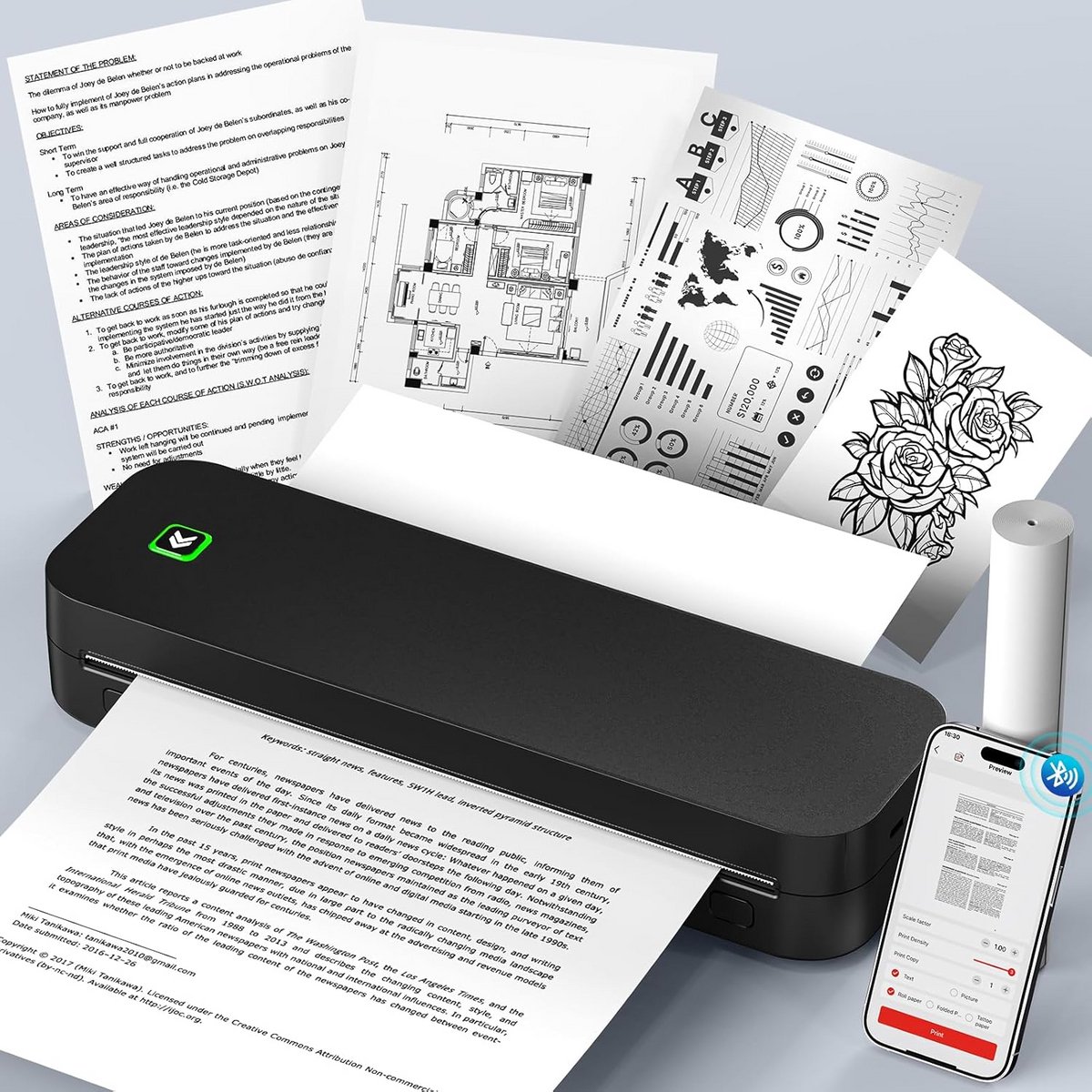 Draagbare Thermische Printer A4 voor Mobiel Printen