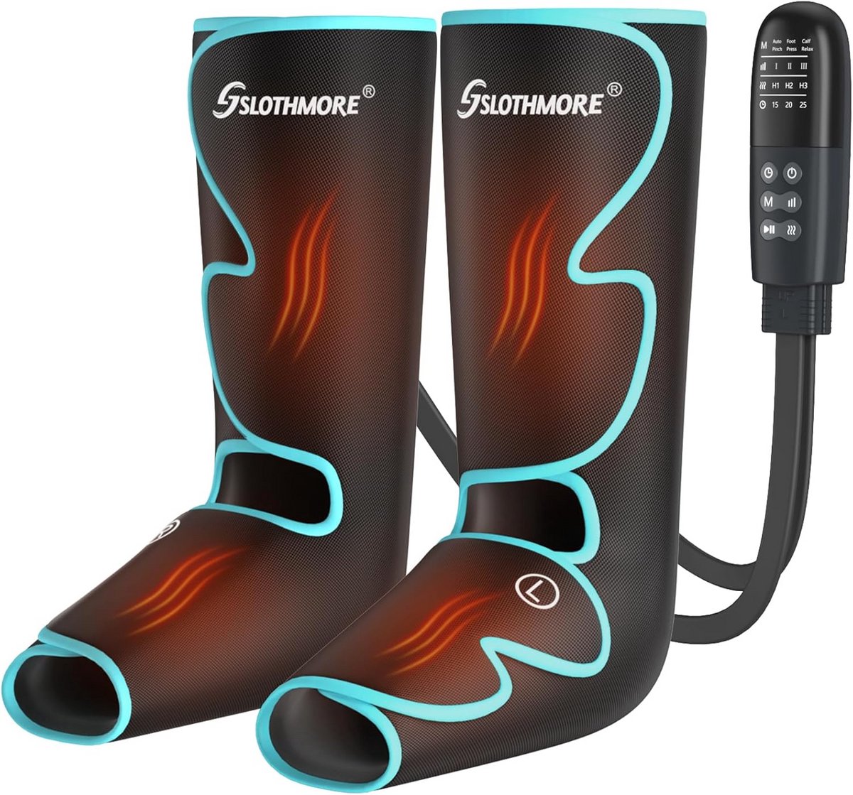 Luchtcompressie Beenmassager met Warmte voor Voeten, kuiten en Dijen - Bevordert Bloedsomloop en Pijnverlichting
