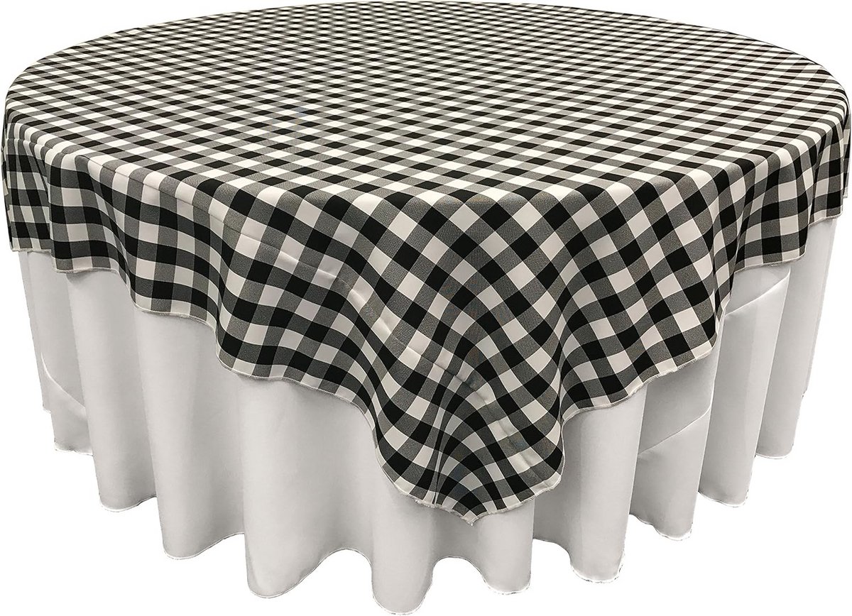Geruit Vierkant Tafelkleed Polyester Duurzaam 228x228cm - Makkelijk Wasbaar
