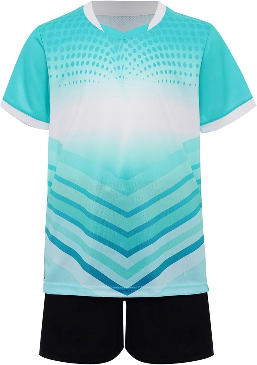 Sportset Jongens - Joggingpak Zomer met Korte Mouwen T-shirt en Stretch Shorts - Trainingspak Voetbal Basketbal