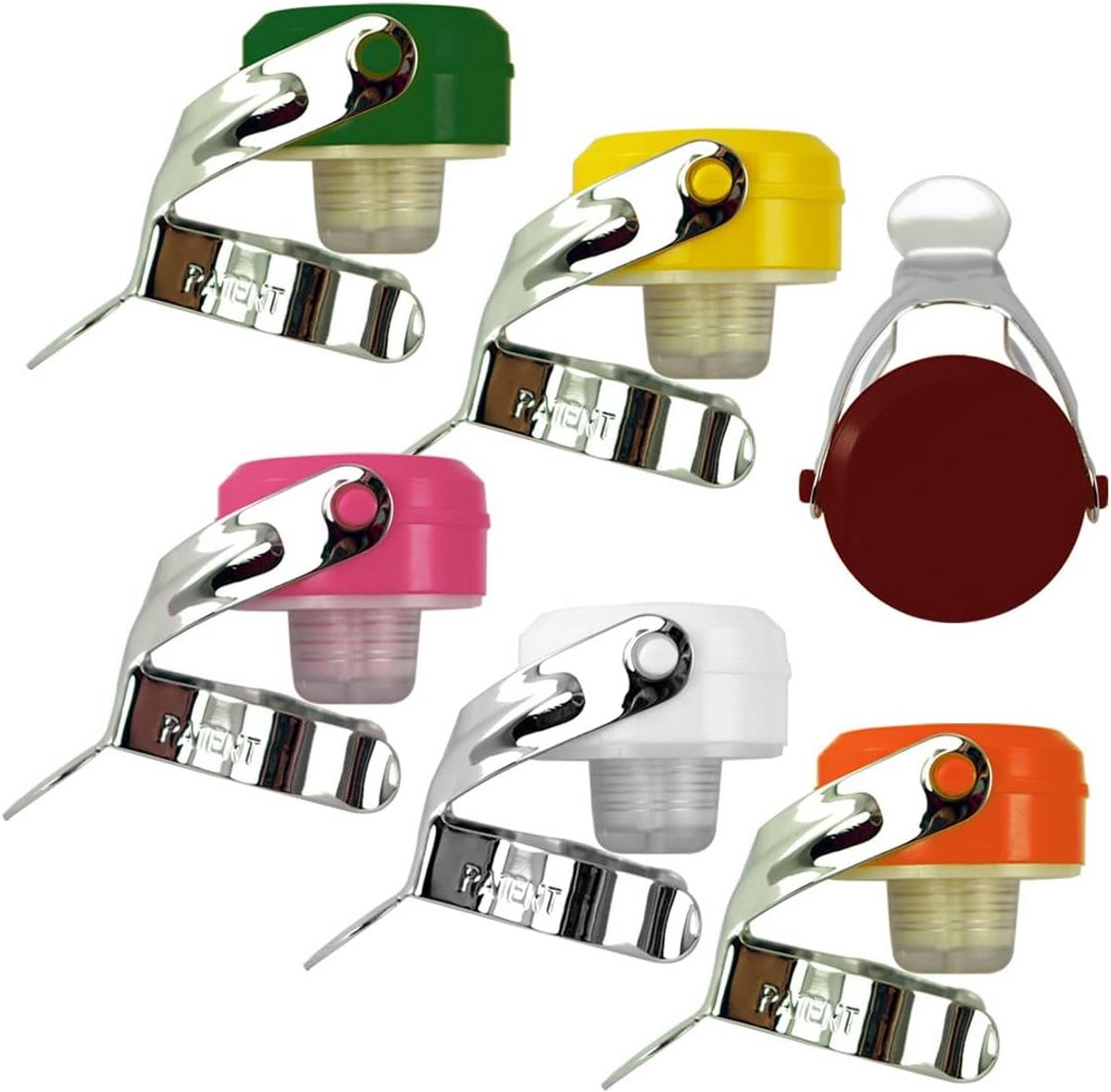 Set van 6 Universele Wijn- en Champagne Stoppers met BLOCKWAF Systeem