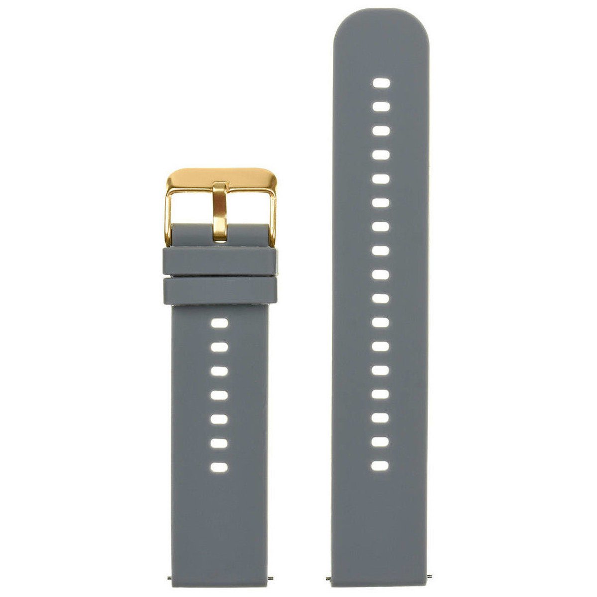 Pacific U27 Rubber Horlogeband - Donkergrijs-Goud - 22mm