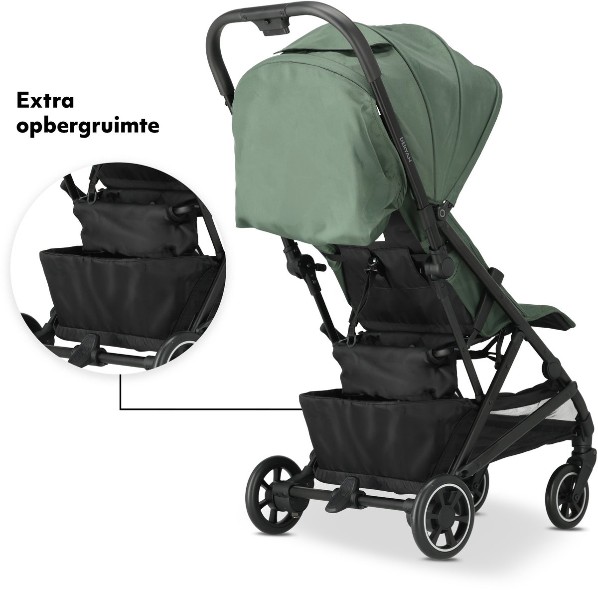 Deryan Easy2 Luxe Buggy - Lichtgewicht - Compact - Inklapbaar - Groen – foto 3