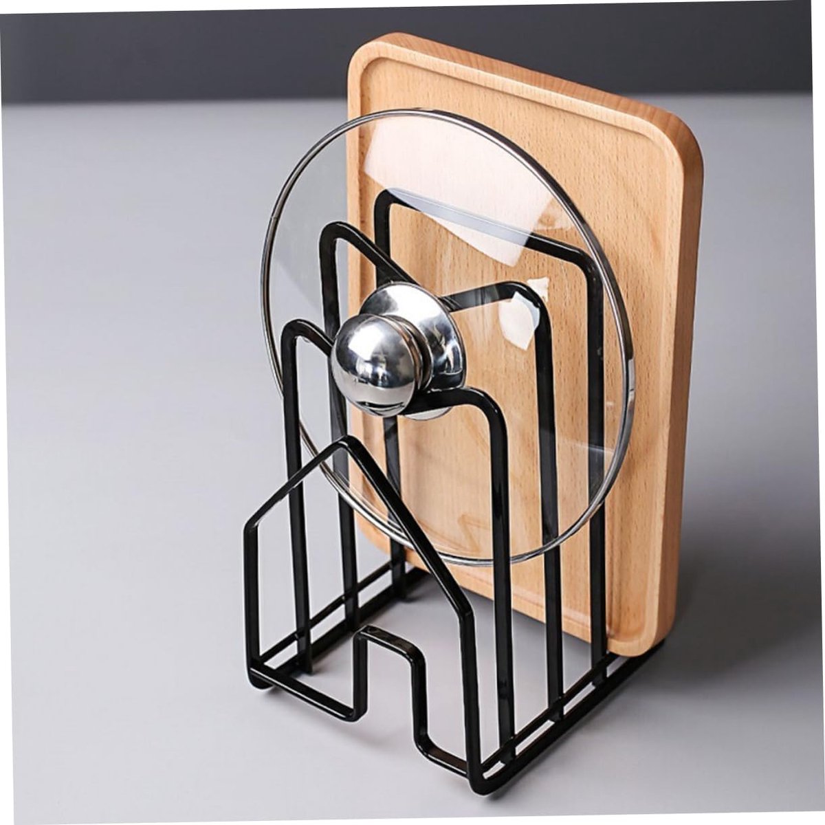 Snijplankhouder - 2 Stuks - Organizer - Zwarte Wastafel Organizer Keuken - Kitchen Sink Spülkorf voor Keuken - Snijplankhouder met 4 Vakken - Houder voor Het Deksel van Potten en Snijplankenschoppen