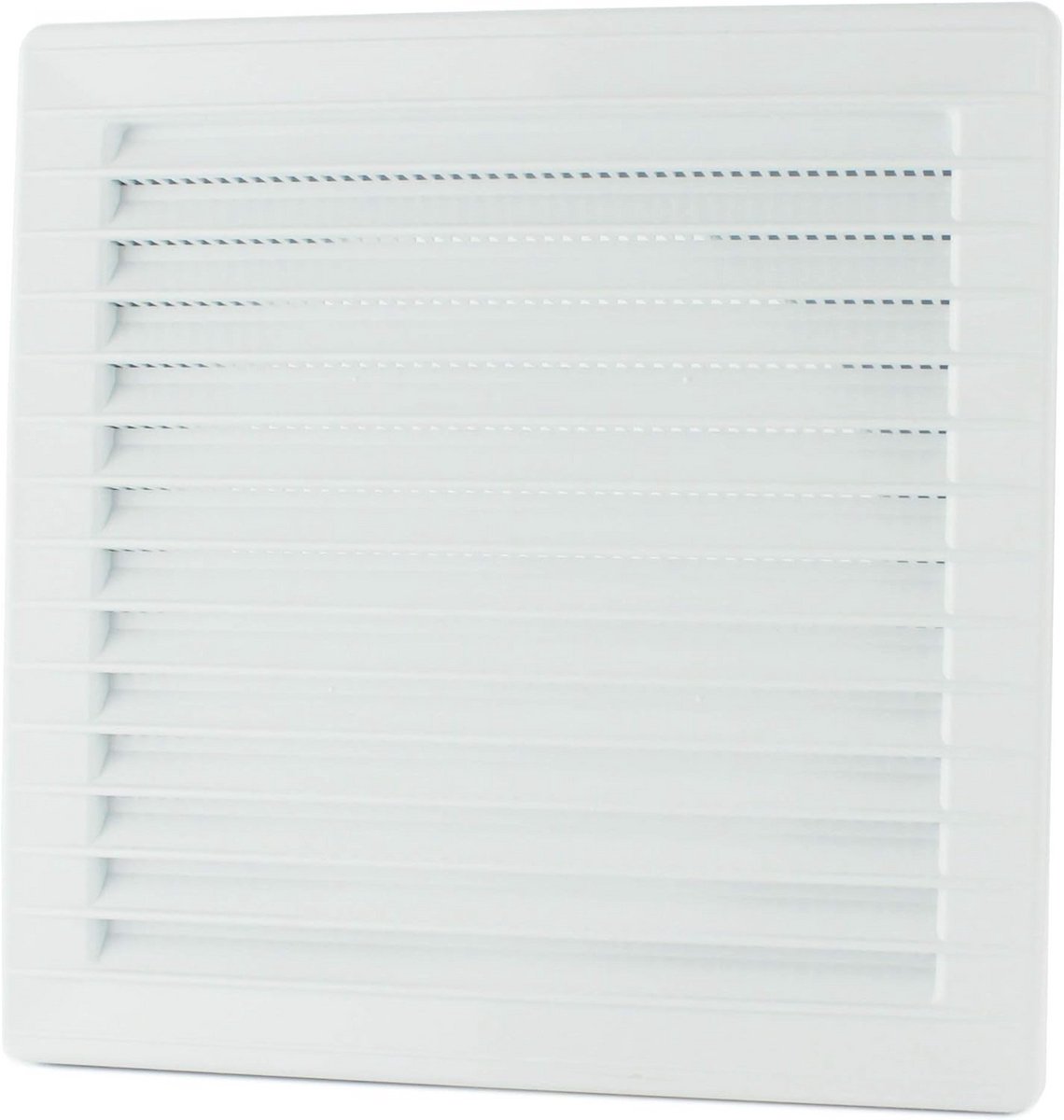 Ventilatierooster met Insectenbescherming en Lamellen Ø 100 mm - Hoekig kunststof
