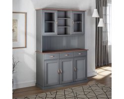 Buffetkast Cerci 131cm met 5 deuren & 3 lades - grijs