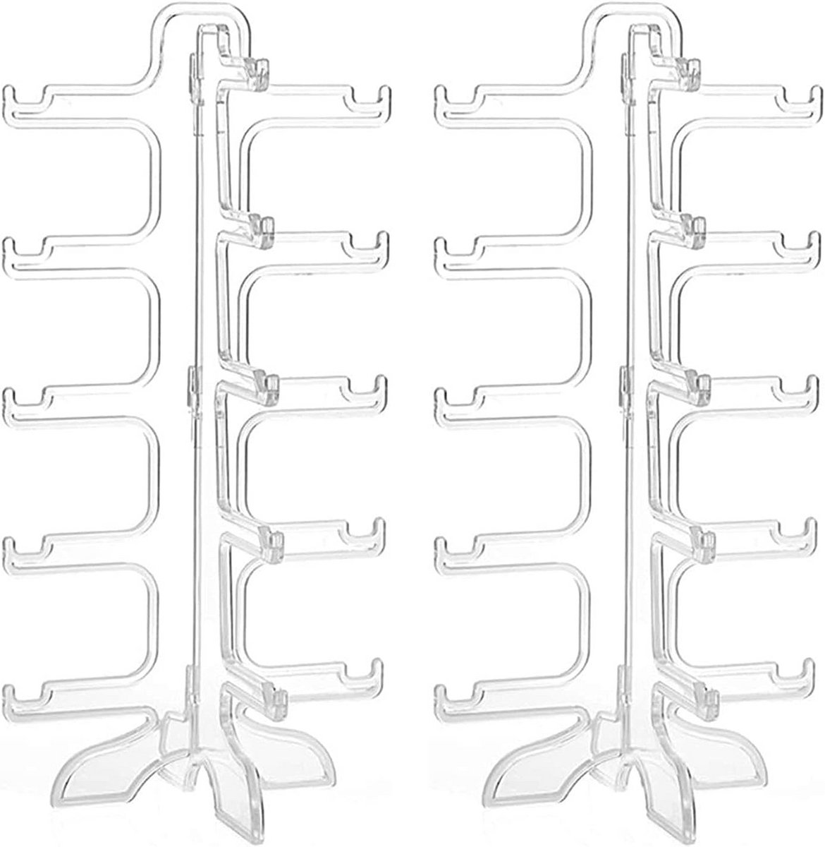 Zonnebril Display Rack voor 5 Paar - Transparante Brillenhouder, Ideaal voor Thuis en Winkel