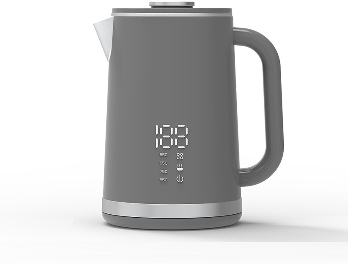 Elektrische waterkoker, voor thuisgebruik, constante temperatuur met digitale weergave, 304 roestvrij staal, geïntegreerde elektrische waterkoker, waterkoker, 1,6L grote capaciteit, 1500W, stijl 2