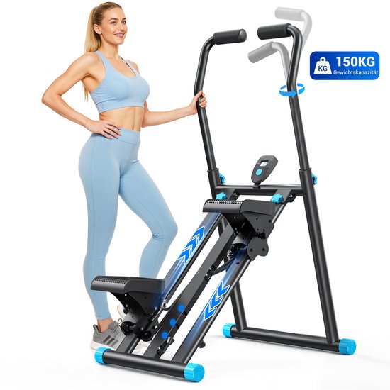 MERACH Stepper voor thuis - 2026 trapsteiger - verticale climber - inklapbaar - hoogte verstelbaar - 3 niveaus - LCD-display - robuust metalen frame - veilig & ruimtebesparend - full-body workout - antislip-pedalen